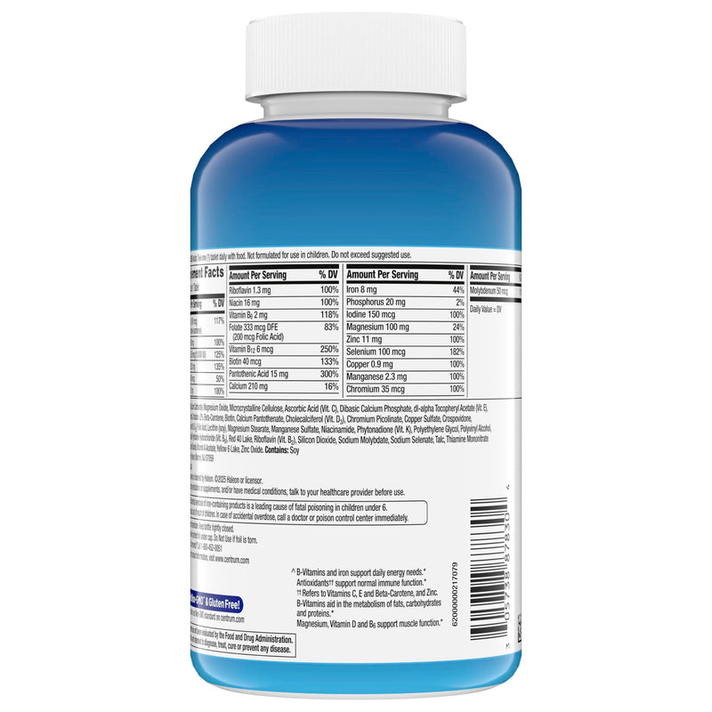 Centrum Multivitamin for Men, Multivitamin/Multimineral Supplement with Vitamin D3, B Vitamins and Antioxidants, Gluten Free, Non-GMO Ingredients - 250 Count | Contains Vitamin D3, B Vitamins and Antioxidants, Gluten Free, Non-GMO Ingredients, GLP-1 Su...