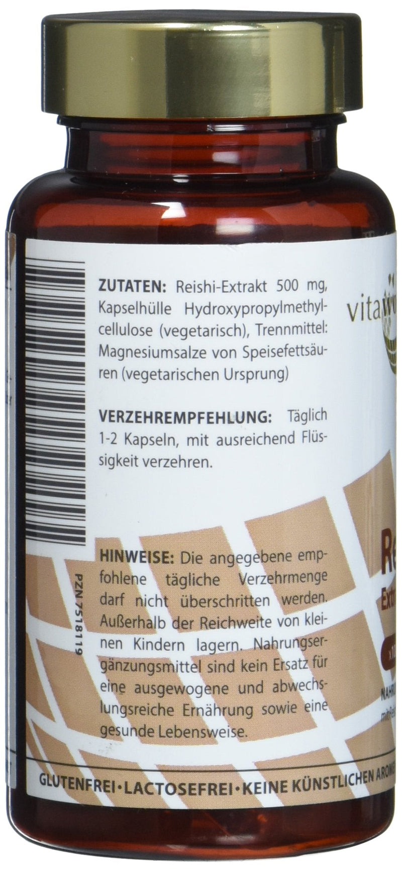 [Australia] - Vita World Reishi Extract 500 mg 100 capsules Apothecary Manufacture Vegan Ganoderma Lucidum Ling Zhi 
