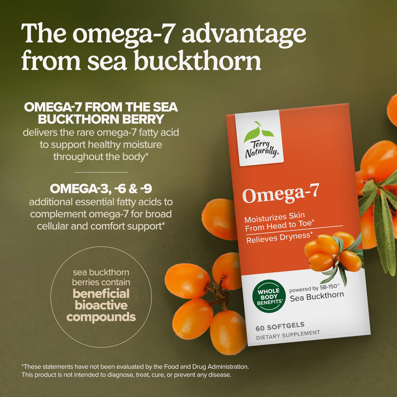 Terry Naturally Omega - Skin Hydration, Eye Moisture - 60 Count | Skin Hydration, Eye Moisture and Mucous Membrane Health Support. 60 softgels.