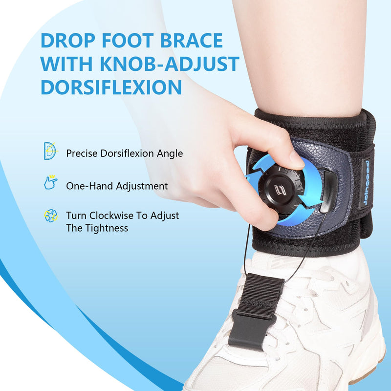 [Australia] - joingood foot lift orthosis for walking with rotary knob, foot splint with shoes for foot drop, adjustable foot bandages for Achilles tendon, stroke, dorsiflexion of the foot, foot orthosis for left & right (L/XL) L/XL 