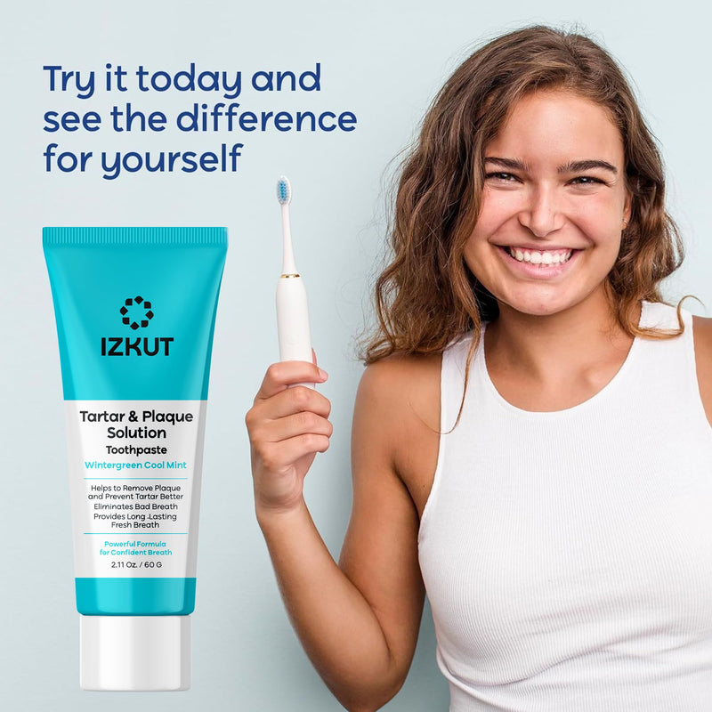 Plaque & Tartar Remover Toothpaste for Teeth: Removes Plaque & Controls Tartar Build-up - Long-Lasting Fresh Breath, Deep Cleansing & Gum-Friendly Formula (Wintergreen) Wintergreen