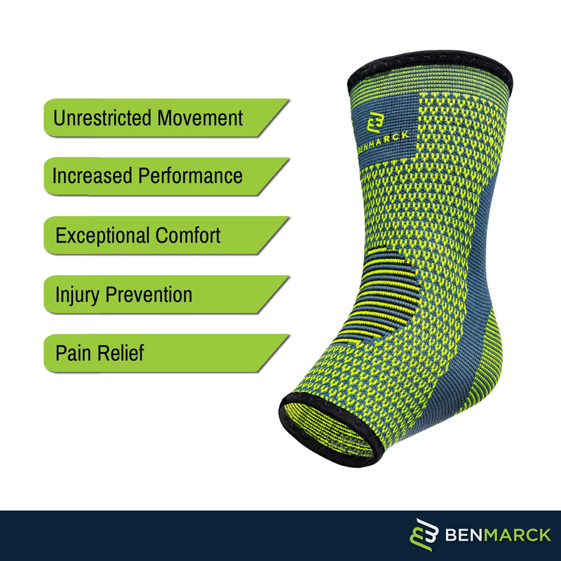 Achilles Tendon Support Brace, Plantar Fasciitis Sock, Ankle Compression Sleeve For Running, Tendonitis and Flat Feet Relief Fjord Blue Unisize