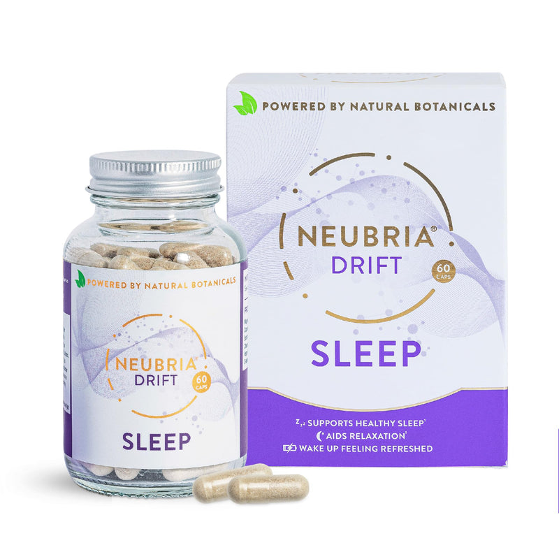 NEUBRIA Drift Sleep Supplement - Non Melatonin Herbal Sleep Blend for Adults with Lemon Balm, Hops, Chamomile, Saffron, L-Tryptophan, Magnesium & Vitamin D - Calm Night Sleeping Tablets - 60 Capsules Drift - Sleep 60 Capsules