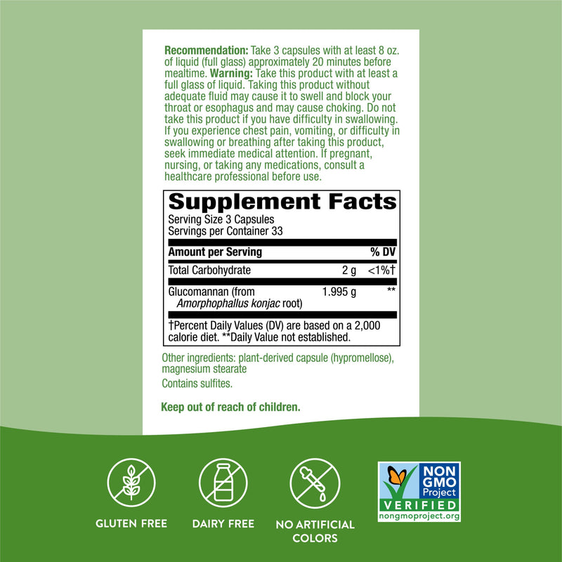 [Australia] - Nature's Way Premium Herbal Glucomannan from Konjac Root, 1,995 mg per serving, 100 Vcaps 