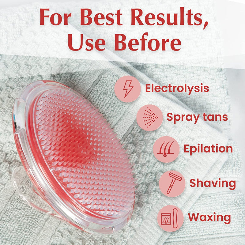 [Australia] - Dylonic Exfoliating Body Scrub Razor Bump Brush, Ingrown Hairs Solution Pads - After Waxing Skin Care Exfoliator for Body Shaving Irritation, Strawberry Legs, Armpit, Bikini Body Exfoliator Scrubber Orange & Blue 2 Packs 