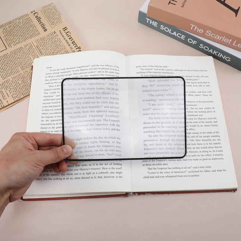 6 PCS Magnifying Sheet for Reading, 3x Page Magnifier Lightweight Plastic Full Page Magnifying Sheet for Seniors Low Vision Reading Small Prints Books Maps, Newspaper
