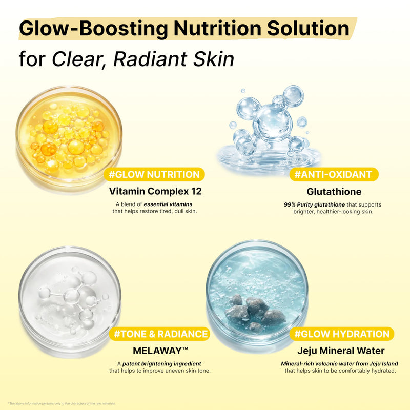 Korean Brightening & Calming Gel Face Mask, Glutathione, Niacinamide | Facial Mask, Vitamin Complex, Jeju Mineral Water, Tone Up, Hydration, Fragrance Free, Leave On, Morning and Night, 80ml