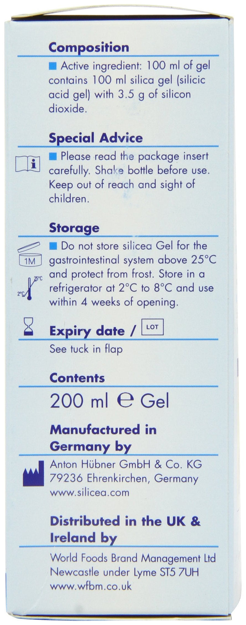 Hubner Silicea 68503 Gastrointestinal Gel, 200ml