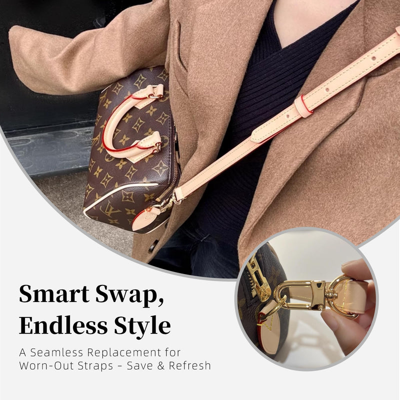 Replacement Leather Strap for LV Bags, 0.59" W, Beige | Adjustable 41-47" L, Natural Patina Over Time, Lightweight for Everyday Shoulder Carry 0.59" Width