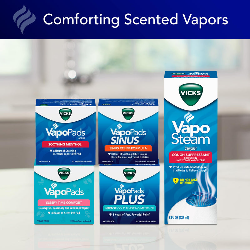 Vicks VapoSteam Medicated Liquid with Camphor, a Cough Suppressant, 8 Oz – VapoSteam Liquid Helps Relieve Coughing, for Use in Vicks Vaporizers and Humidifiers One Pack