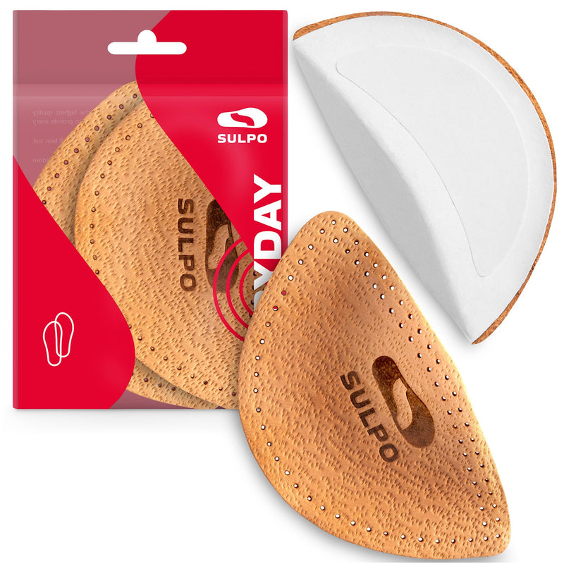 [Australia] - SULPO Orthopedic wedge insoles - leather insoles for flat feet - splayfoot insoles - splayfoot insoles - longitudinal arch support - metatarsal pad - arched arch wedge - 35-37 