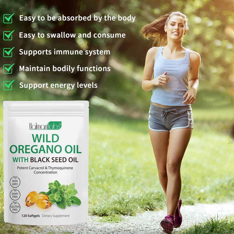 [Australia] - Oregano Oil Capsules, 2 in 1 Oil of Oregano with Black Seed Oil, Oregano Oil Supplement Capsules, Organic Oil of Oregano Extract, Non-GMO, Gluten Free 120 Count (Pack of 1) 