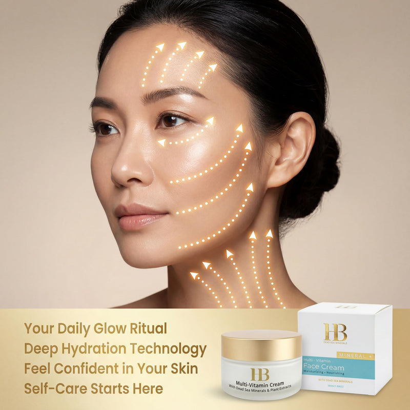 Multi Vitamin Face Cream SPF 20 50ml – Moisturizing Facial Cream with Vitamins, Dead Sea Minerals & Natural Oils for Hydrated Smooth Skin and Daily Sun Protection Care