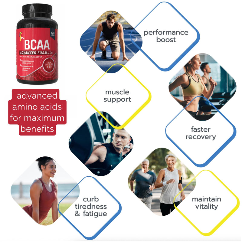BCAA Pre Workout Tablets, 30 Servings - Energy, Muscle Strength, Recovery | Performance Training Boost, Alternative to Preworkout Powder | Gym Supplement for Men Women | 3000mg Amino Acids per Serving