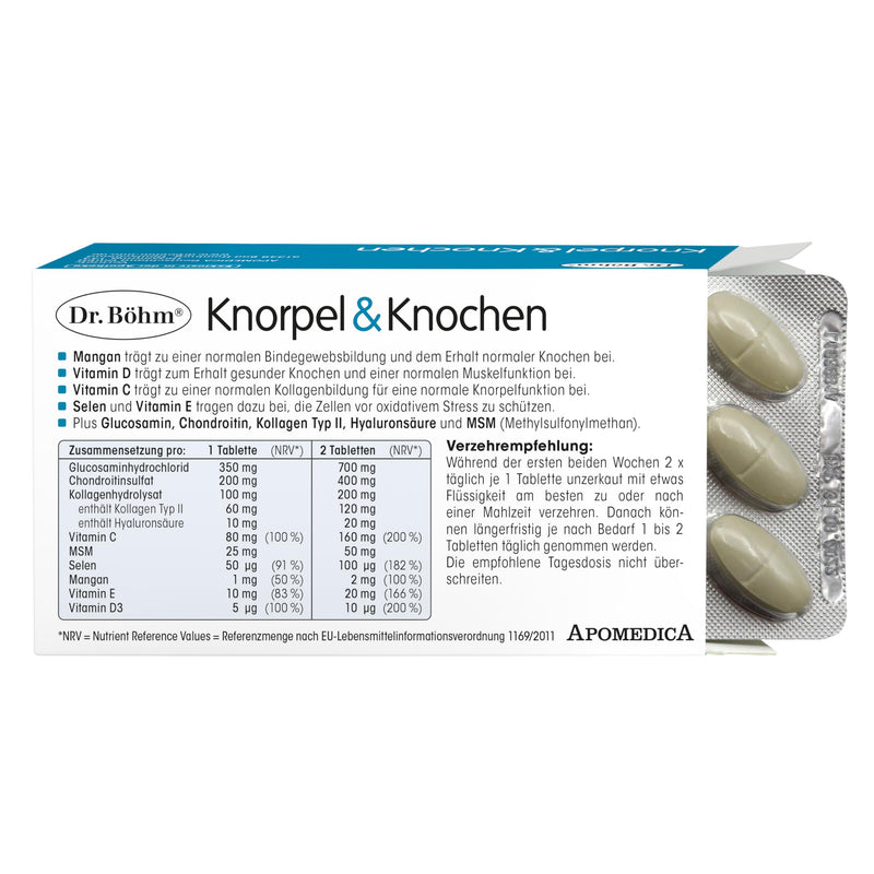 [Australia] - Dr. Böhm Cartilage & Bones: To support cartilage and bones, nutrient combination with vitamins C and D, 60 film-coated tablets 