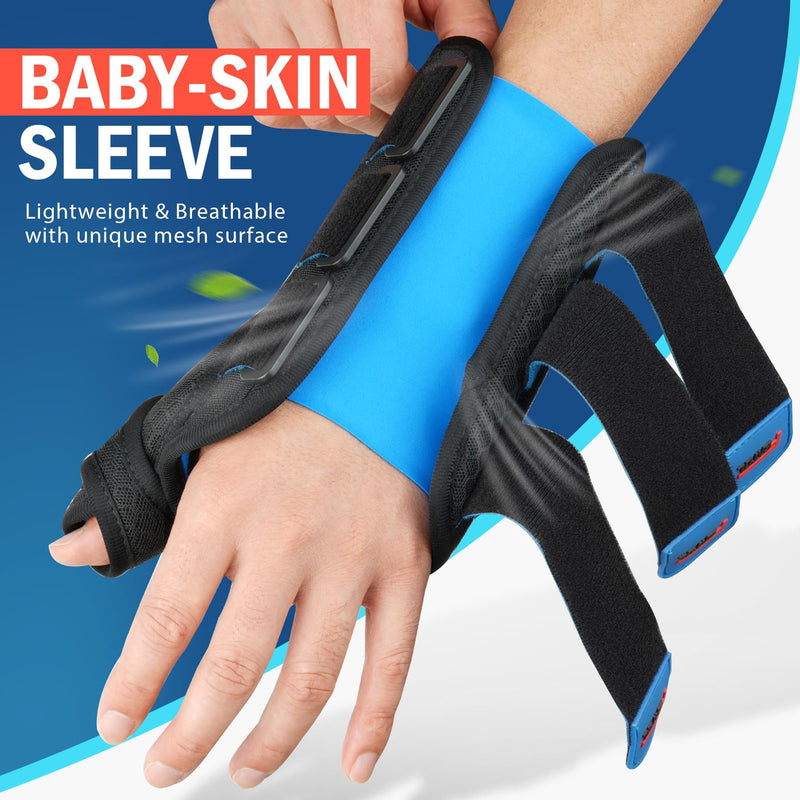[Australia] - FEATOL 2 Pack Wrist Brace with Thumb Spica Splint for De Quervain's Tenosynovitis, Carpal Tunnel, Tendonitis, Arthritis-Thumb Brace for Pain Relief-Left And Right Hand-Medium/Large Medium/Large Black Blue 