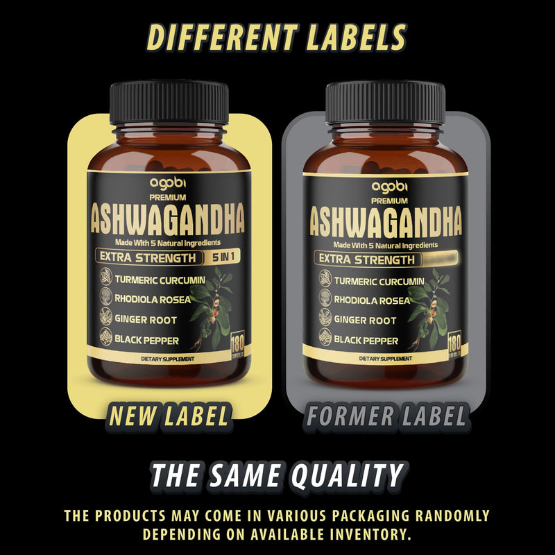 [Australia] - 5in1 Premium Ashwagandha Capsules - Added Turmeric, Rhodiola Rosea, Ginger, Black Pepper - Strength, Spirit & Immune Support - 180 Caps for 6 Months 180 Count (Pack of 1) 