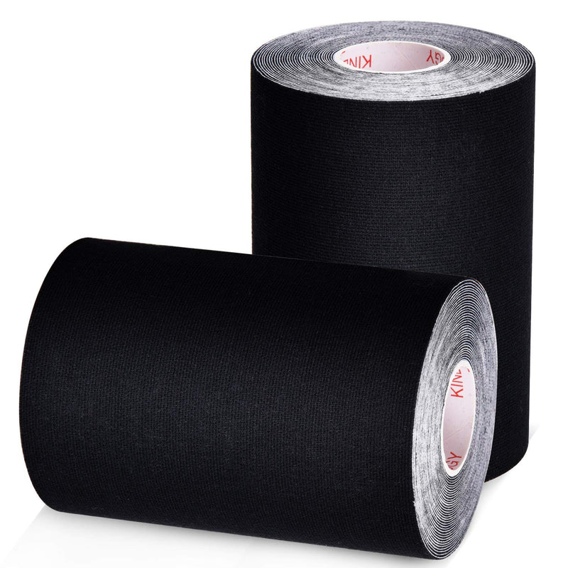 [Australia] - 3 Pack Kinesiology Tape, Water Resistant Muscle Support Adhesive Sport Tape for Pain Relief, Latex Free Cotton Elastic Athletic Tape for Joints, Knee, Ankle, Shoulder, Wrist - Black 4in 5.5yd 