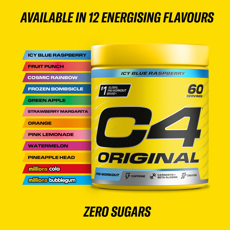 C4 Original Beta Alanine Sports Nutrition Bulk Pre Workout Powder for Men & Women | Best Pre-Workout Energy Drink Supplements | Creatine Monohydrate | Watermelon | 60 Servings