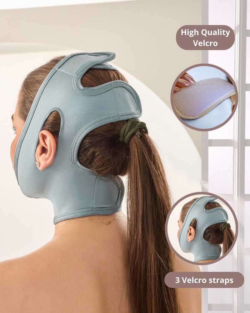 Shape Concept Chin Strap Support Band Neck Bandage Face Chin Medium Compression Small Blue Medium Compression