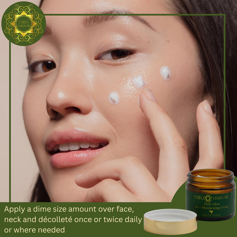 Daily Glow Face Moisturizing Cream - Ultra Hydrating Facial Moisturizer with Vitamin E, Jojoba Oil & African Shea Butter. Lightweight, Nutrient Rich Formula for Dry, Sensitive Skin. 2oz
