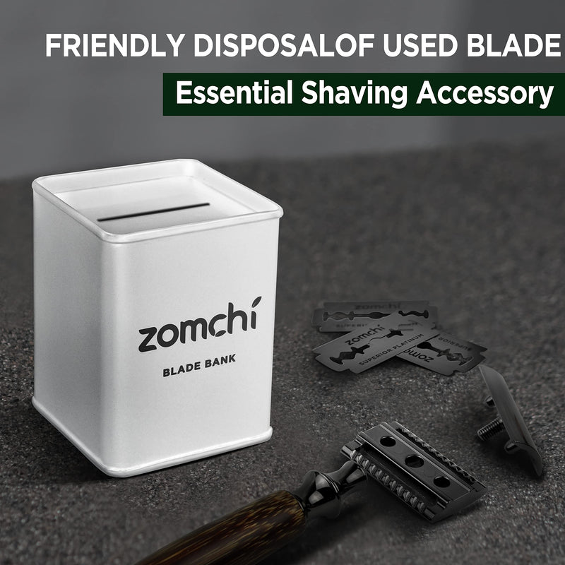 [Australia] - Zomchi Razor Blade Box for Storing Razor Blades, Razor Blade Storage Box Disposal Case for Used Razor Blades with Double Edge (White) White 