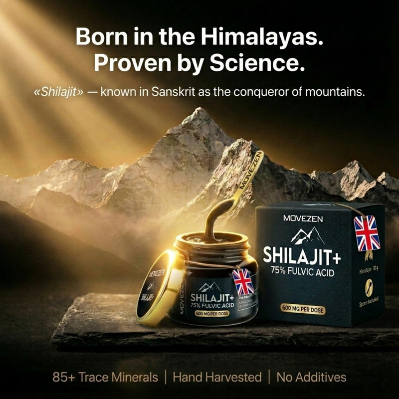 Original Shilajit+ Resin Movezen 30g, Gold Grade 100% Pure Himalayan Mumijo, Immune System, Vitality & Energy Booster, High Potency ≥75% Fulvic Acid, Lab Tested, 85+ Trace Minerals, 100 Servings 30 g (Pack of 1)