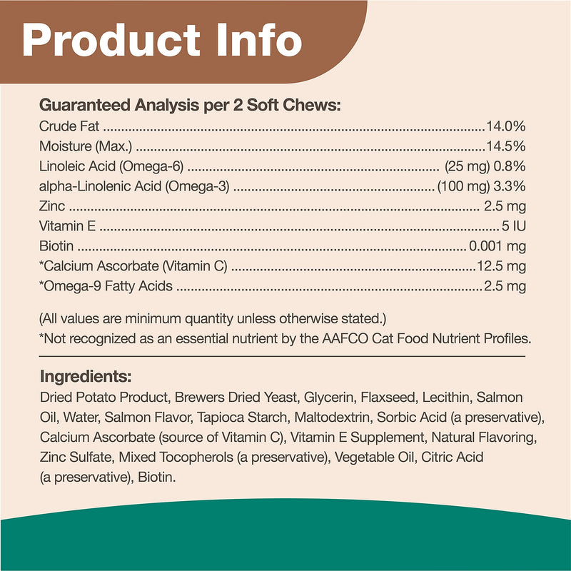 NaturVet – Skin & Coat Plus Omegas for Cats – 60 Soft Chews | Supports Healthy Skin & Glossy Coat | & VitaPet Senior Daily Vitamins for Cats, Formulated to Provide Essential Minerals, 90 g, 60 Count - PawsPlanet Australia