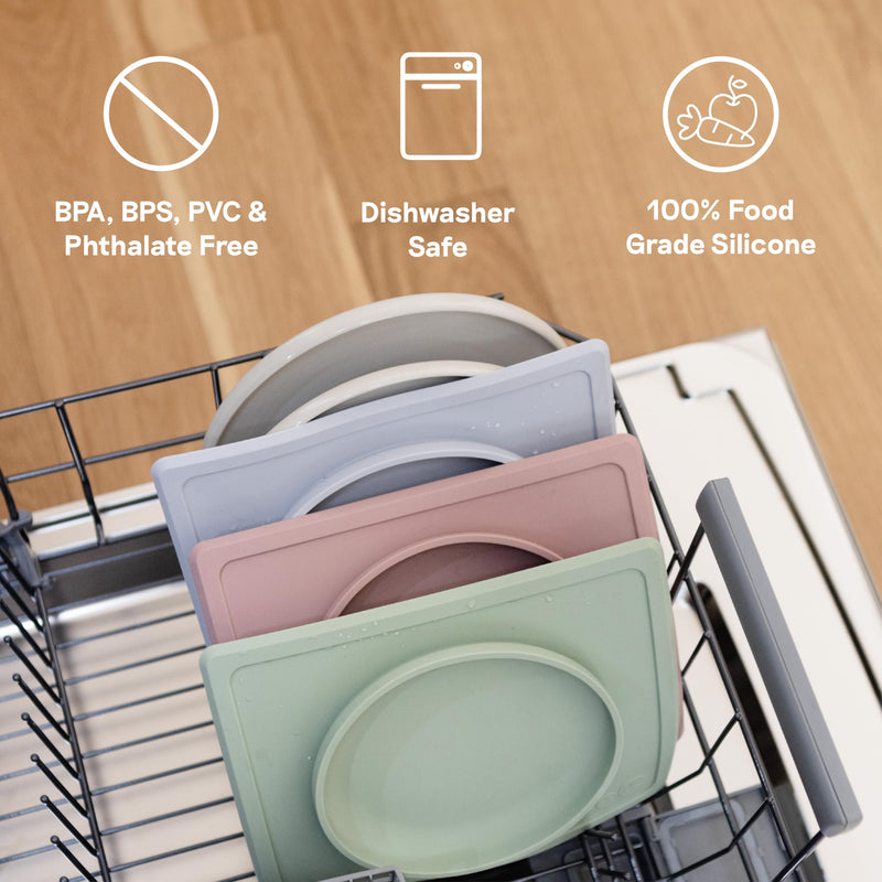 [Australia] - ezpz Tiny Plate - 6 Months+ (Coral) - Silicone Suction Plate for Baby with Built-in Placemat - Baby Led Weaning Supplies - Infant Plate that Fits on Most Highchair Trays Coral 