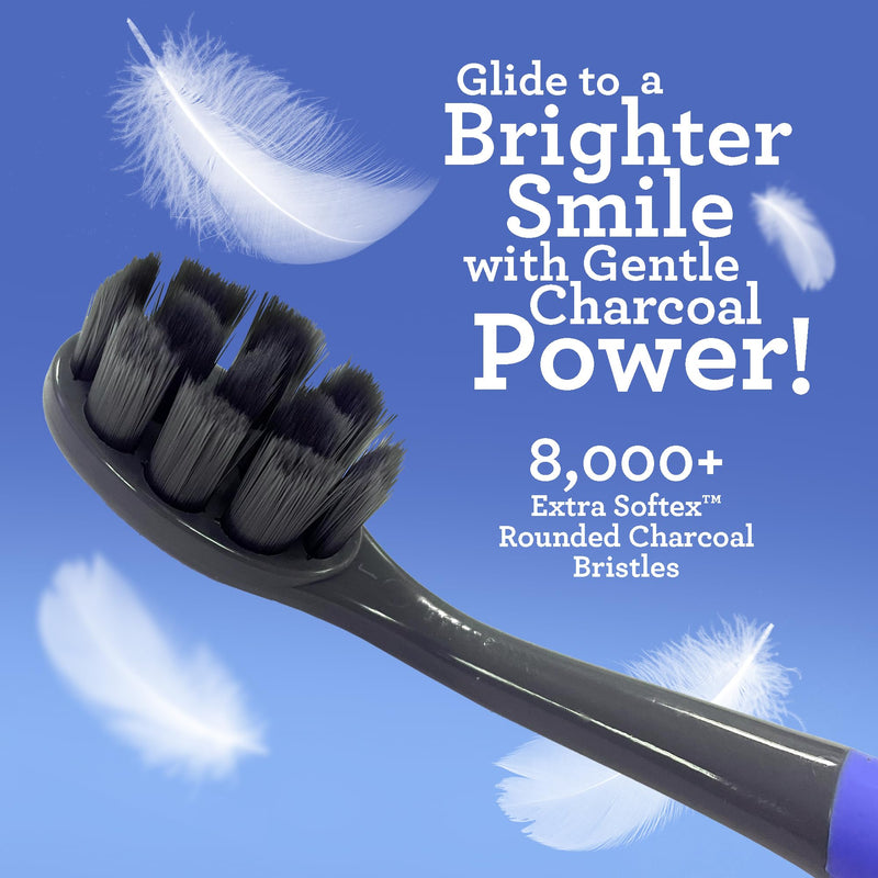 [Australia] - GuruNanda Butter on Gums Charcoal Toothbrush - 8000+ SoftexTM Bristles for Sensitive Teeth & Gums, Aids in Teeth Whitening, Extra Soft (6 Count) 6 Count (Pack of 1) 