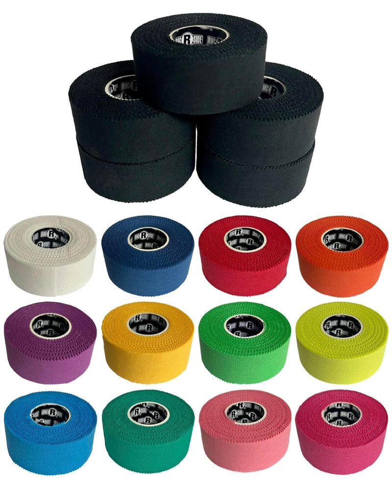 Ringside 1" Athletic Trainers Tape, Cotton Kinesiology Tape for Combat Sports, Adhesive, 30 Foot Rolls, Black, 5 Pack