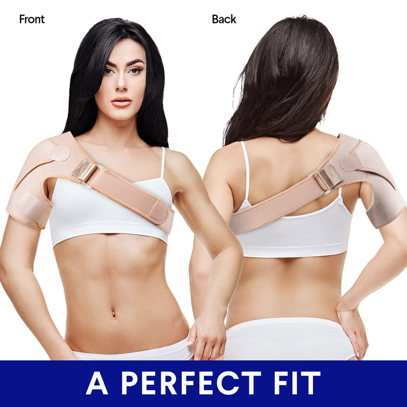 [Australia] - Suptrust Shoulder Brace for Men and Women, Adjustable Shoulder Brace for Pain Relief and Rotator Cuff Support, One Size Pink 
