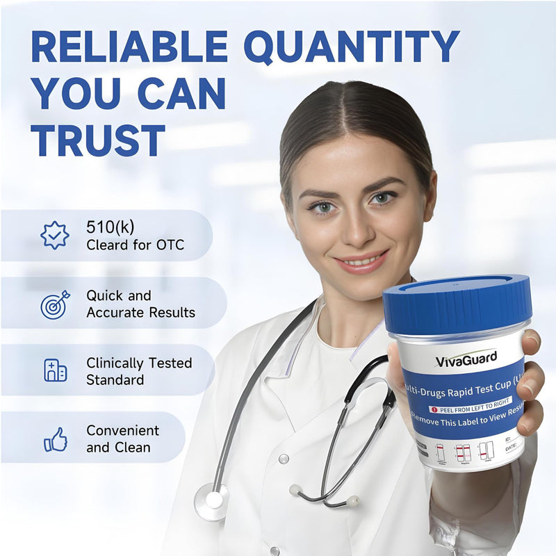 VivaGuard 15 Panel Multi-Drug Test Kit,at Home Drug Test Cup for All Drugs,Home Use Drug Test Kit Screening Cups for Urine,(AMP,BAR,BUP,BZO,COC,MDMA,MET,MOP丨OPI,MTD,OXY,PCP,THC,PPX,TCA,EDDP)-[2 Pack] 15 panel x 2