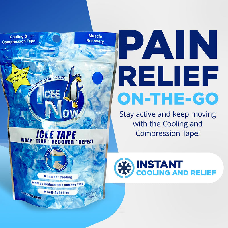 [Australia] - IceeNow - Ice Bandage Wrap Tape, Self Sticking Bandage Wrap, Instant Cold Compress Compression Tape Wrap, Athletic Muscle Tape, Athlete Tape for Pain and Swelling, No Refrigeration Needed, Blue 