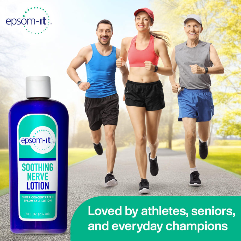EPSOM-IT Soothing Nerve Magnesium Lotion, Epsom Salt, Arnica Cream, 1-Pack | 8 Fl Oz, 100% Pure Magnesium Sulfate with Arnica & Capsaicin, Greaseless, Fragrance-free, Topical Cream for Nerve Discomfort 8 Fl Oz (Pack of 1)