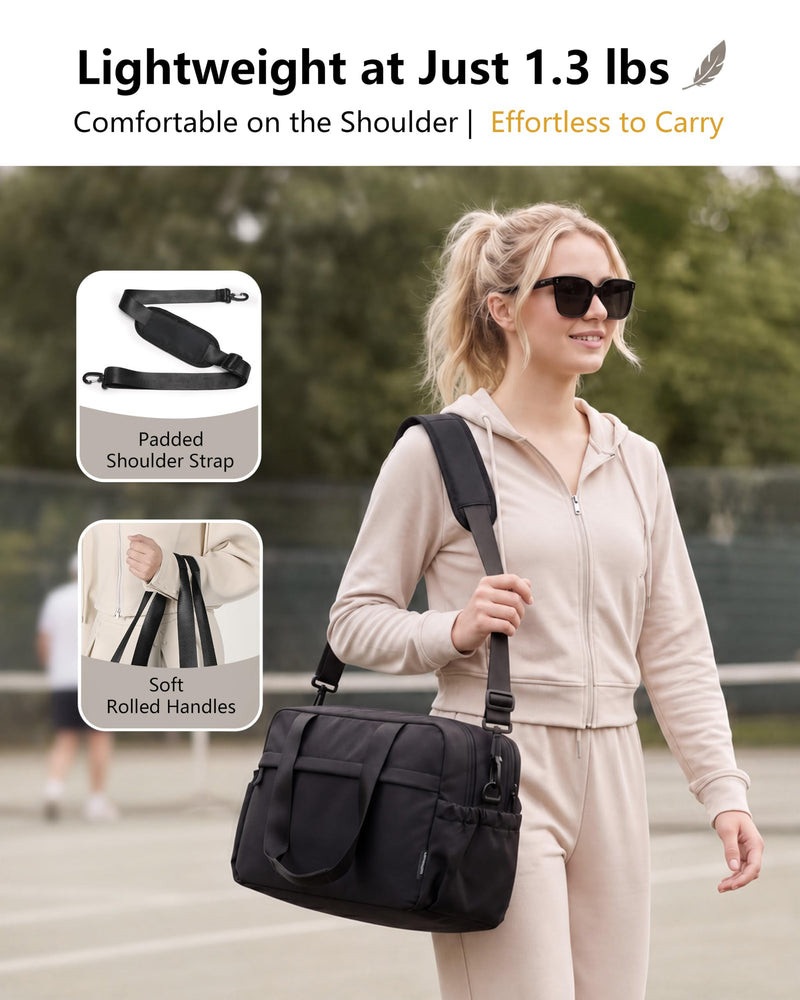 Expandable Travel Bag, Underseat Carry-On Weekender, Black | 15/20L Airline Personal Item Duffel for Women/Men with Shoe Compartment/Wet Pocket/Luggage Sleeve for Gym/Hospital/Maternity