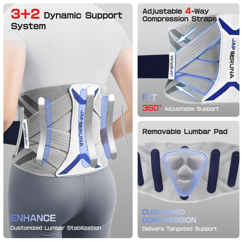 [Australia] - Lower Back Brace for Pain Relief & Posture Correction - Bionic Y-Back Support System with Adjustable 3D Knit Belt, Breathable Lumbar Pad - Medical Grade for Herniated Disc,Arthritis XX-Large BLUE 