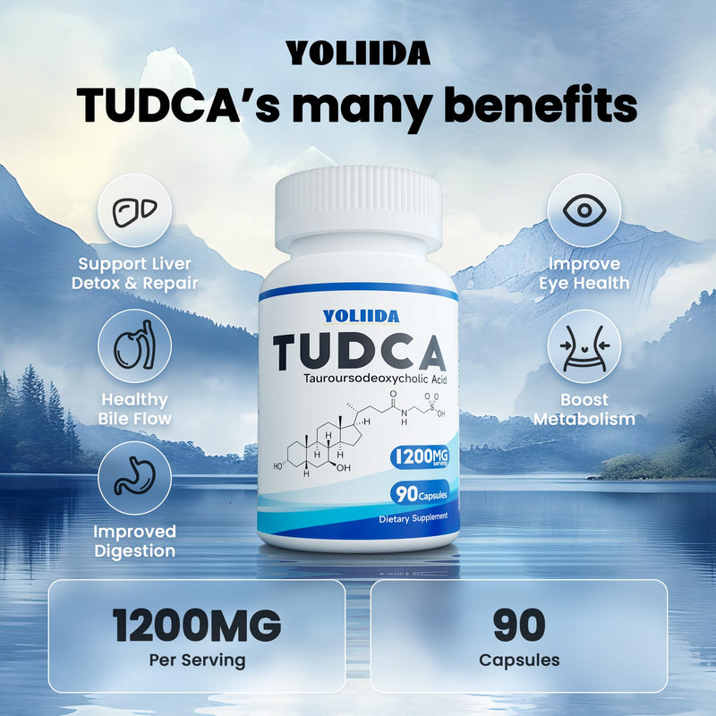 [Australia] - TUDCA 1200mg 90 Capsules Liver Supplement bile salts liver cleanse detox & repair gallbladder cleanse… Blue 