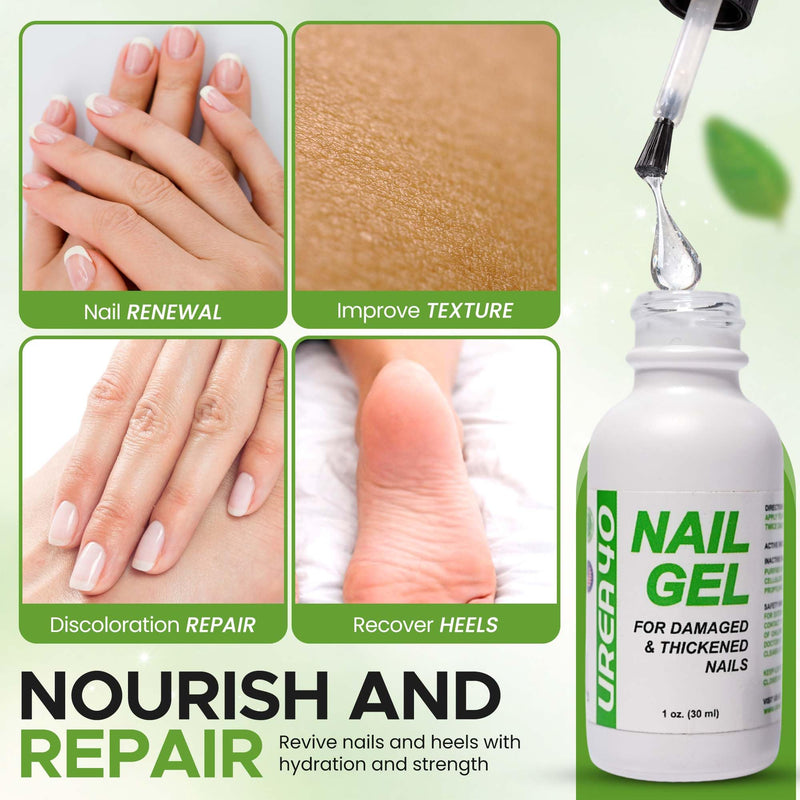 Urea Nail Gel - Softens Cracked Heel Calluses & Thick Toenails (Urea 40%) | Urea Nail gel to Repairs Damaged, Yellow, Discolored Nails – Highly Effective & Quick-Dry Fingernails & Toenail Treatment Green