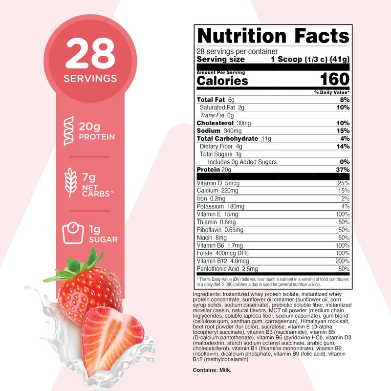 [Australia] - TransformHQ Meal Replacement Shake Powder 7 Servings (Strawberry & Cream) - Gluten Free, Non-GMO Strawberry & Cream 7 Servings (Pack of 1) 