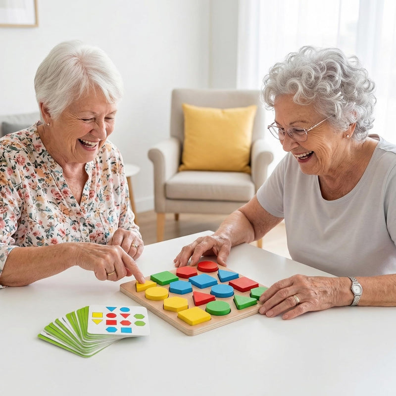 Wooden Dementia Games for Adults, Memory Aids & Brain Training, Dementia Puzzles, Fidget Toys & Hand Games for Elderly, Cognitive Activities, Memory Card Game, Dementia Gifts