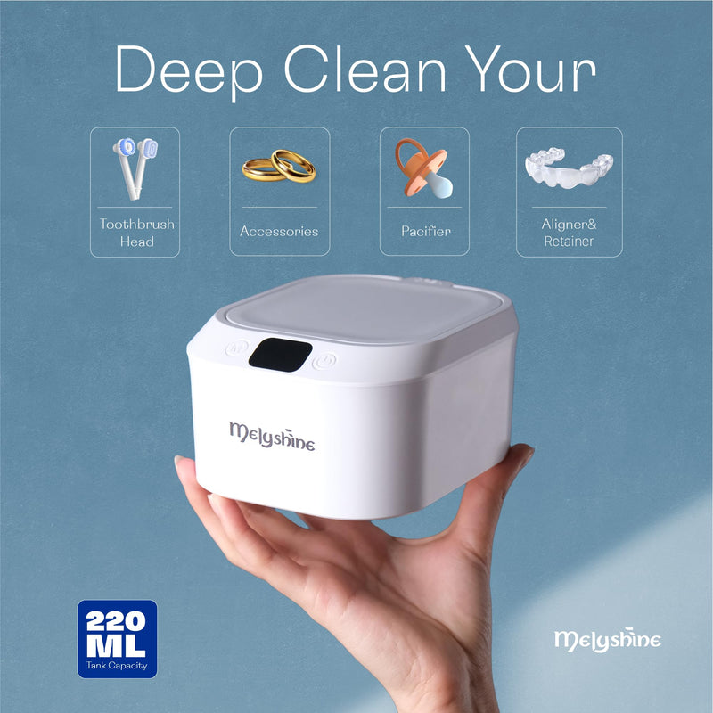 [Australia] - Ultrasonic Retainer Cleaner Machine With Cleaning Solution, Tweezers and Cleaning Wipe & Ultrasonic Jewelry Cleaner, 3 Modes Cleaner For Retainers, 48 kHZ, 220 ml Ultrasonic Cleaner 