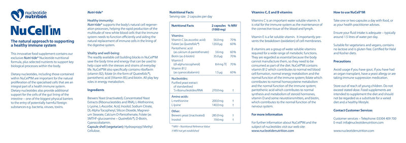 NuCell IM Food Supplement, Verified Immune & Stress Support, Pack of 30 Vegi-Caps – 15 Servings