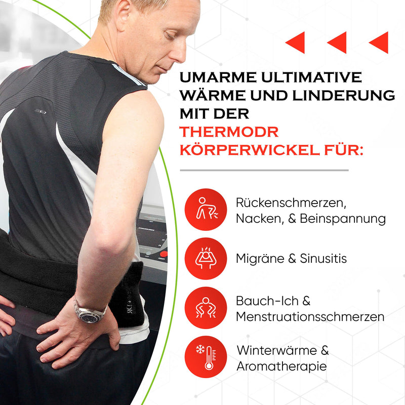 [Australia] - Body Wrap - Premium 100% Natural Pain Relief - Durable and Durable Multi-Purpose Heated Wrap - Ergonomic Heat Pad Microwave with Wheat Grains - Heat Pad Neck Lavender Black with Straps 