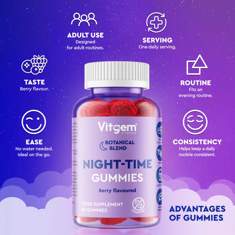 Magnesium Glycinate Gummies with L-Theanine and Ashwagandha - Night-Time Sleep Gummies for Adults, Sugar-Free Vegan Berry Flavour - 120 Servings (Set of 2)