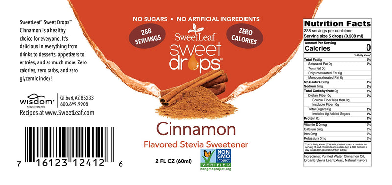 [Australia] - Sweetleaf Stevia Clear Liquid Cinnamon 2 Fl oz 