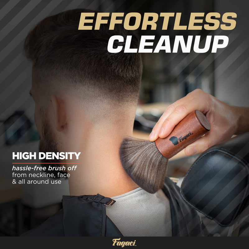Fagaci Velvety Touch Barber Brush - High-Density Bristles Neck Duster for Hair Cutting