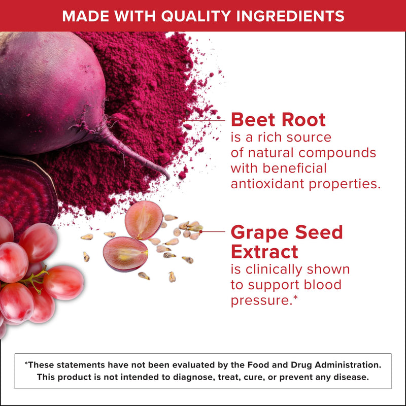 Qunol 3-in-1 Beet Roots Capsules with CoQ10, Blood Pressure Support, 60ct | Supports Healthy Blood Circulation & Heart Healthy Energy, From the #1 Brand of CoQ10, Vegetarian, No Synthetic Dyes Unflavoured 60 Count (Pack of 1)