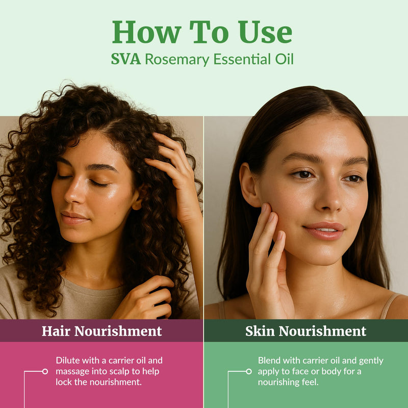 [Australia] - SVA Rosemary Essential Oil ‚Äì 4 Fl Oz ‚Äì 100% Natural Rosemary Oil for Hair, Face, Skin Care, Diffuser, Aromatherapy, Scalp, Body Massage, Soap and Candle Making ‚Äì with Dropper 4 Fl Oz (Pack of 1) 