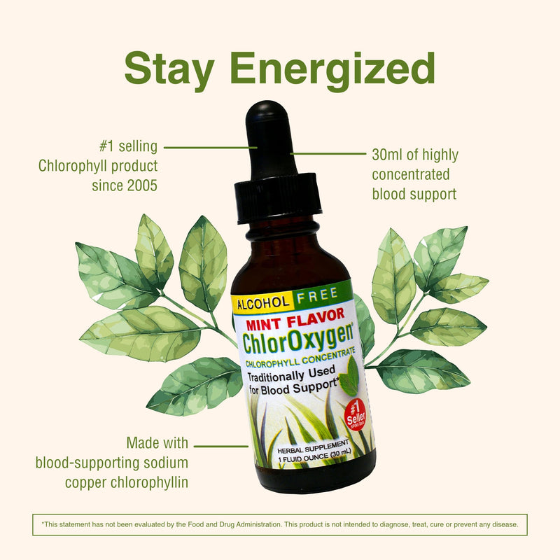 [Australia] - Herbs Etc. ChlorOxygen Chlorophyll Concentrate - Highly-Concentrated Energy Support - Aids Healthy Blood Circulation - Natural Vitality Support - Alcohol-Free - 1 fl oz, Mint (About 66 Servings) 1 Fl Oz (Pack of 1) 